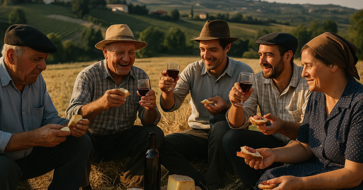 Merenda Sinoira de Piëmontese aperitieftraditie Merenda Sinoira aperitief op het Piëmontese platteland